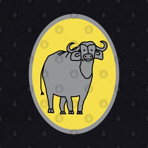 Ultimate Gray Ox on Illuminating Oval by ellenhenryart
